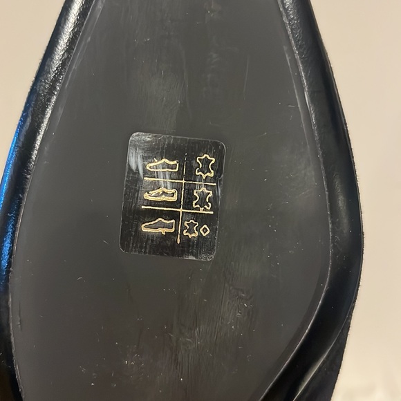 Prada size 37 Black Suede Flats with Chain & Bow Detail - NEW - Never Worn - Picture 13 of 15